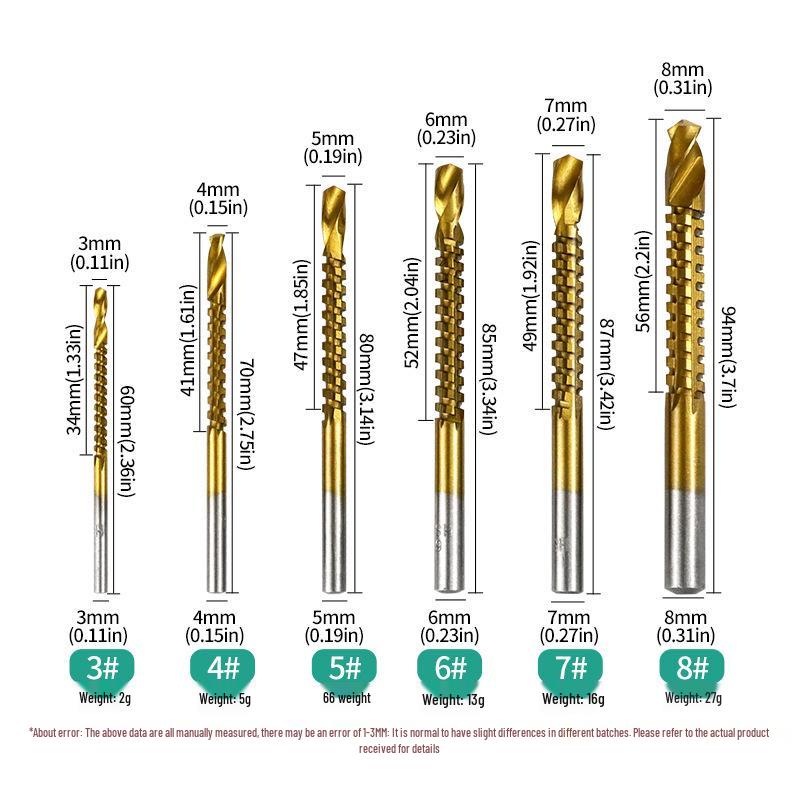Groove Drill Saw Woodworking Bits 3-8mm - Cutting Tools with Saw Teeth Twist Drill