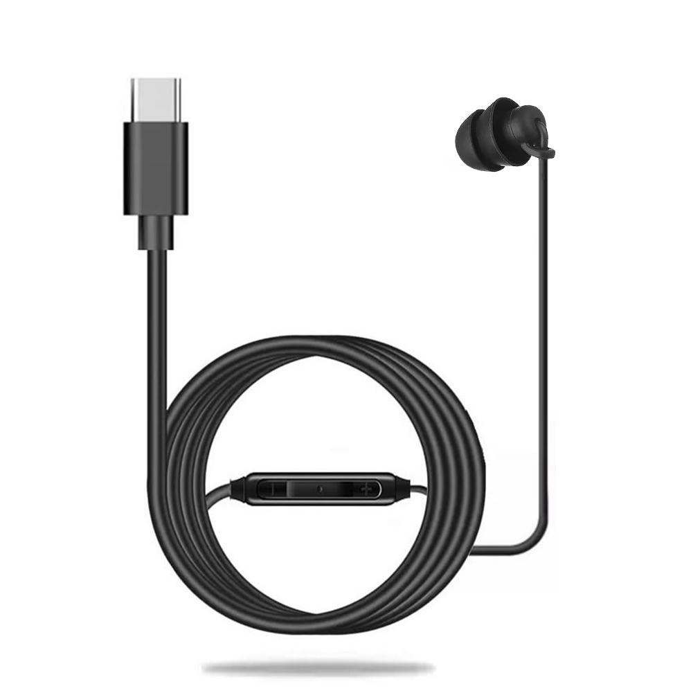 3.5mm Single Side Earbud Headsets Retractable Wired Headset No Microphone Mono Earplugs Wired Headset USB C Single Headphones