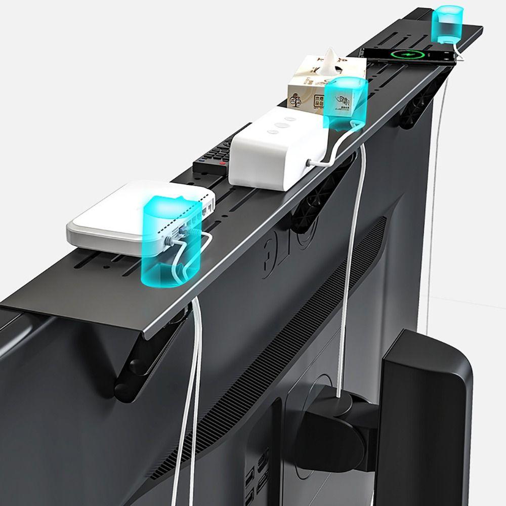 Стойка для хранения компьютера Держатель маршрутизатора Органайзер для монитора Практичная верхняя полка для телевизора