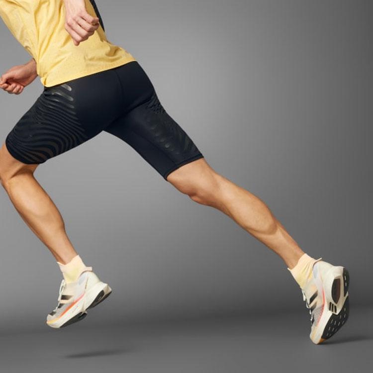 adidas Мужские шорты для бега Adizero Control в полоску со средней талией, черные IK9716