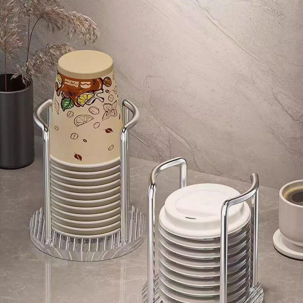 1/2 Slots Cup Storage Rack Thickened Acrylic Sturdy Durable Paper Cup Dispenser Multifunctional Longer Stick Cup Extractor