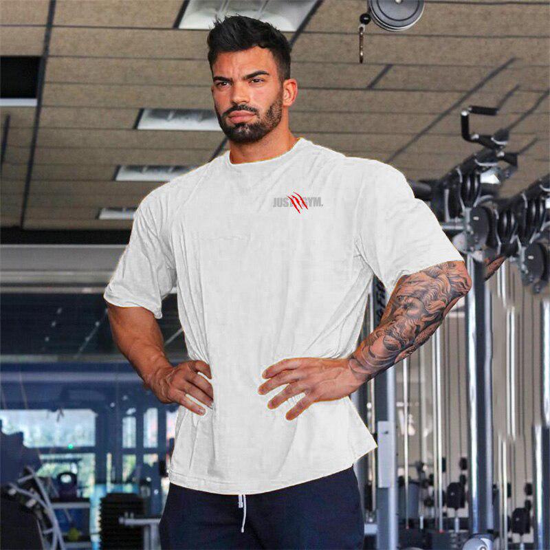Muscleguys Новая летняя футболка большого размера, мужская футболка для тренажерного зала, бодибилдинга, фитнеса, свободная повседневная одежда для образа жизни, мужская уличная футболка в стиле хип-хоп