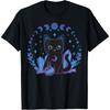 Black Witchy Cat Crystals Gothic Women Kawaii Pastel Goth T-Shirt