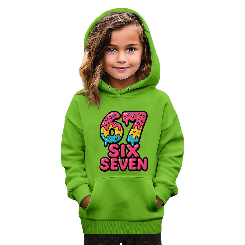 Kids' Fashion Printed Pullover Casual Long-Sleeve Crewneck Hoodie Top