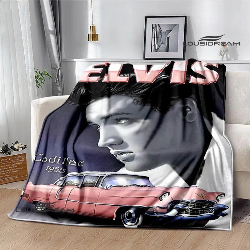 E-Elvis-Presley Retro print blanket blankets for beds Picnic blankets Flange blanket Soft and comfortable blanket birthday gift