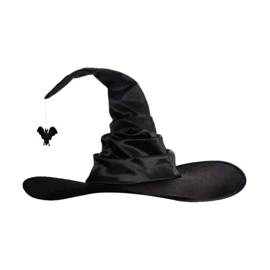 Хэллоуин шляпа паук декор летучая мышь угловая шляпа ведьмы с рюшами и большими полями волшебница волшебница косплей дом с привидениями карнавальный костюм для вечеринки