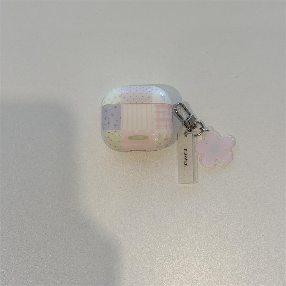 Small fresh spring splicing floral earphone cover for Apple AirPods 1 /1 generation personalized pendant case PRO1/1