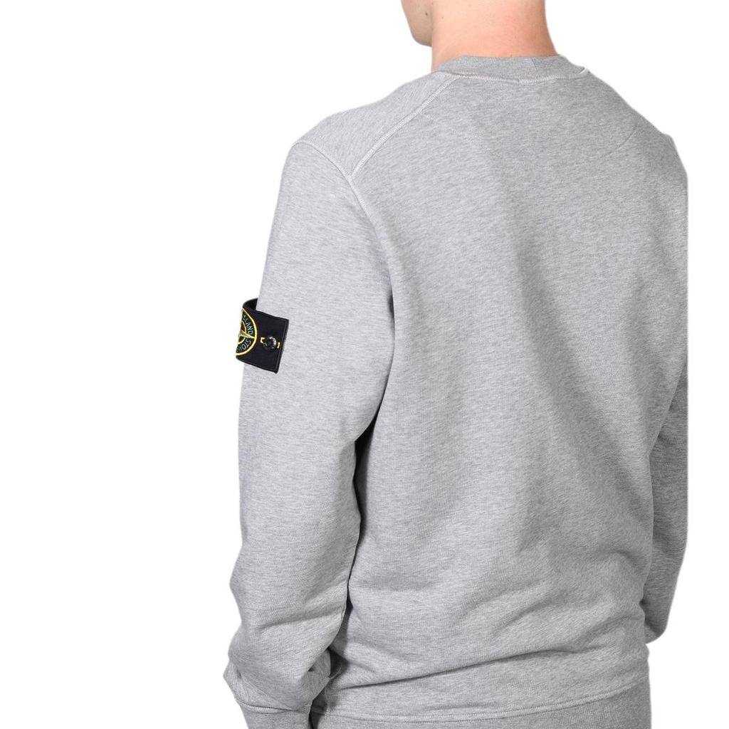 STONE ISLAND Свитшот мужской с круглым вырезом и длинными рукавами с простым логотипом светло-серый 791563051-V0M64