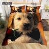 Dog Duvet Cover Set Queen Size Kids Teen Boys Bedding Set Cute Pet Puppy Comforter Cover Animal Theme Quilt Cover for Children