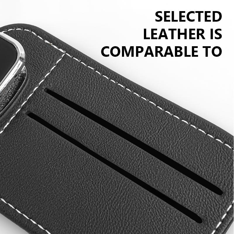 SEAMETAL Автомобильный держатель для очков из искусственной кожи, автомобильный интерьер, козырек от солнца, зажим для солнцезащитных очков