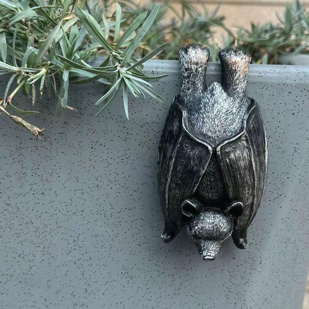 Gothic Bat Sculpture Decoration Exquisite Animal Flowerpot Decoration Bat Pendant Halloween Gift