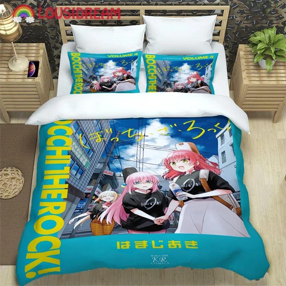 Comfortable Anime Print Bedding Set With Duvet Cover And Pillowcases King Queen Twin Sizes For All Ages