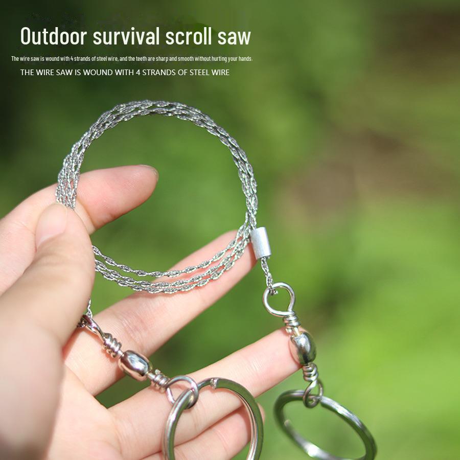 Portable Camping Survival Saw: Curved Blade Rope Chain, Outdoor Wire & Pocket Tool