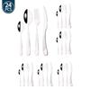 24Pcs Silver Gold Tableware Sets Stainless Steel Cutlery Steak Knife Tea Fork Coffee Spoon Flatware Dinner Kitchen Dinnerware