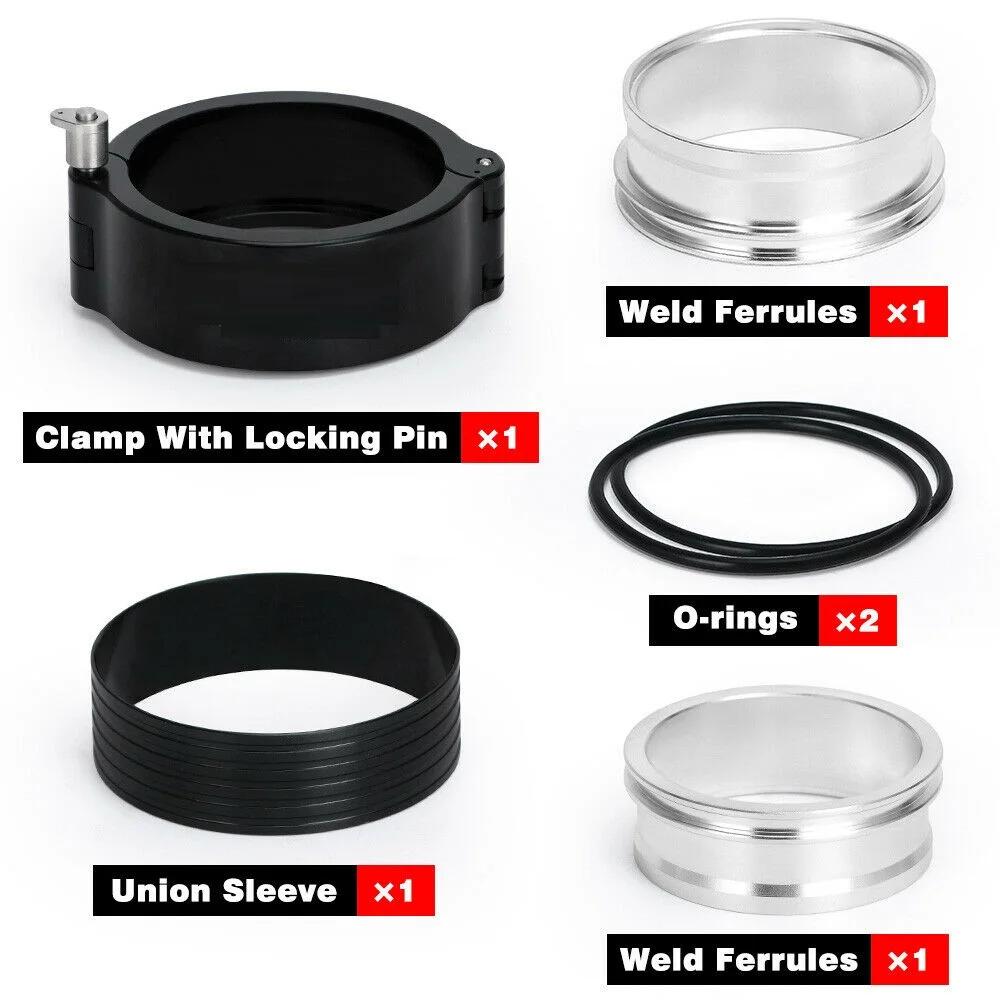 High quality Exhaust V-band Clamp Quick Release HD Clamp Aluminium For 2.5" OD Turbo / Intercooler Pipe Black/Red/Blue