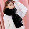 Soft Plush Faux Fur Scarf Thicken Warm Neck Protector Fashion Shawl Scarves  for Women