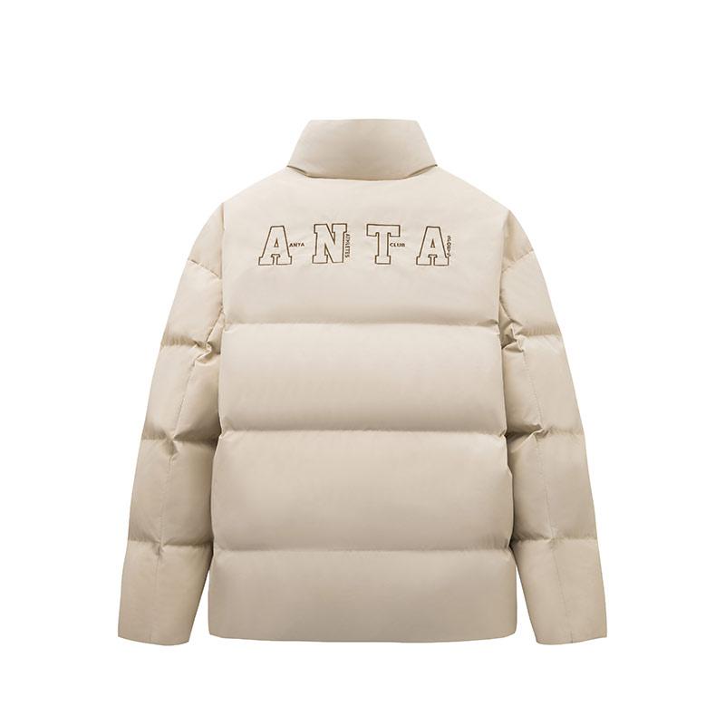 Anta Life Series однотонный пуховик с воротником-стойкой, застежкой-молнией и длинными рукавами, унисекс, верхняя одежда, светло-дымчато-серый 952348906-3