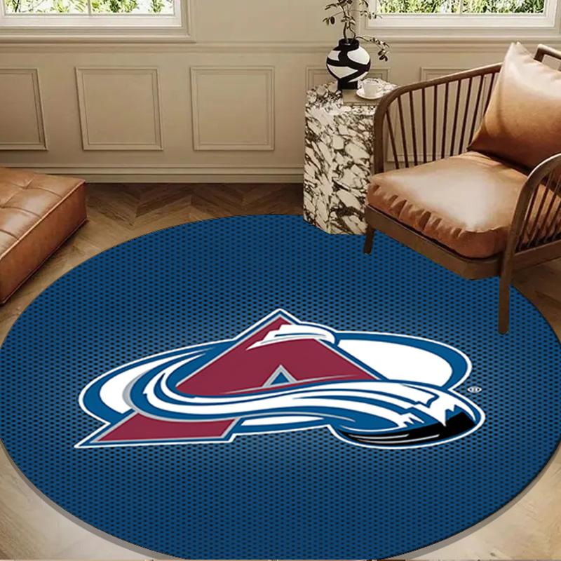 Colorado Hockey Round Rug for Livingroom,Bedroom, Palyroom, Chair Rug, Area rug, Circle Carpet, Large Size Decor Fan Christmas gift