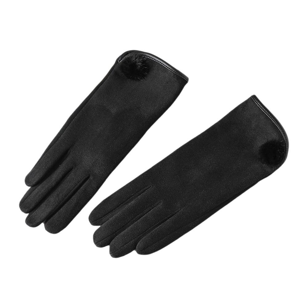 Windproof Winter Women's Gloves Full Finger Cycling Mittens Elegant Suede Gloves  Outdoor