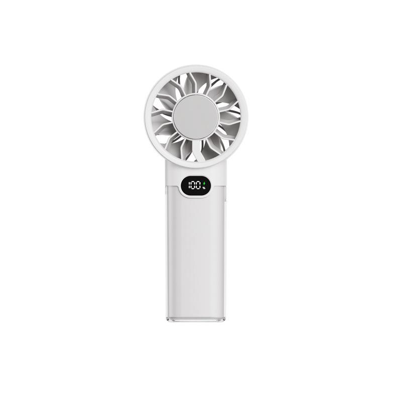 2026 Handheld USB Fan: Portable, 100-Speed, Strong Wind, Ice Pack, Digital Display
