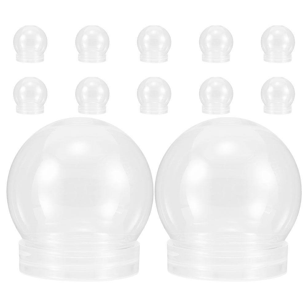 12Pcs DIY Clear Plastic Snow Globes Screw Caps Fillable Water Globes Perfect Winter Holiday Decor Craft Kit for Kids Adults