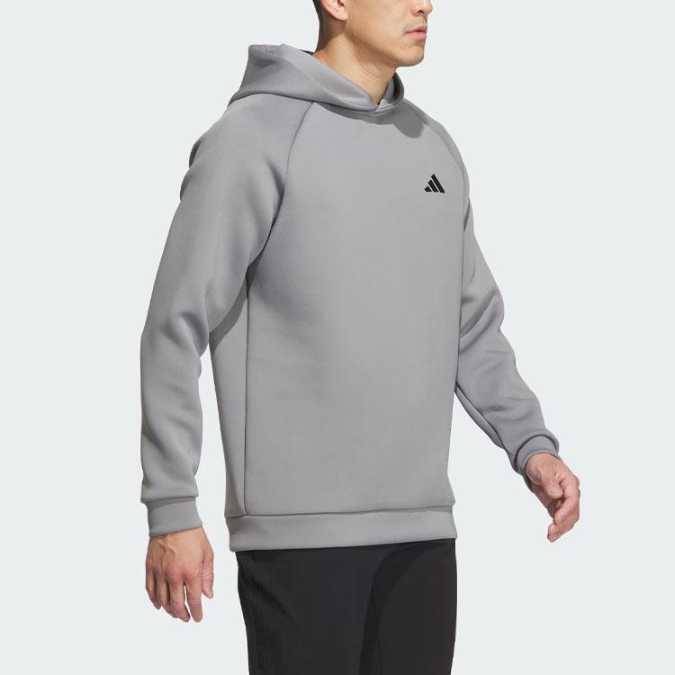 adidas Толстовка с капюшоном с объемным рукавом и 3D-тиснением, однотонный логотип, спортивная толстовка для гольфа, мужские толстовки с капюшоном, серые HZ3244