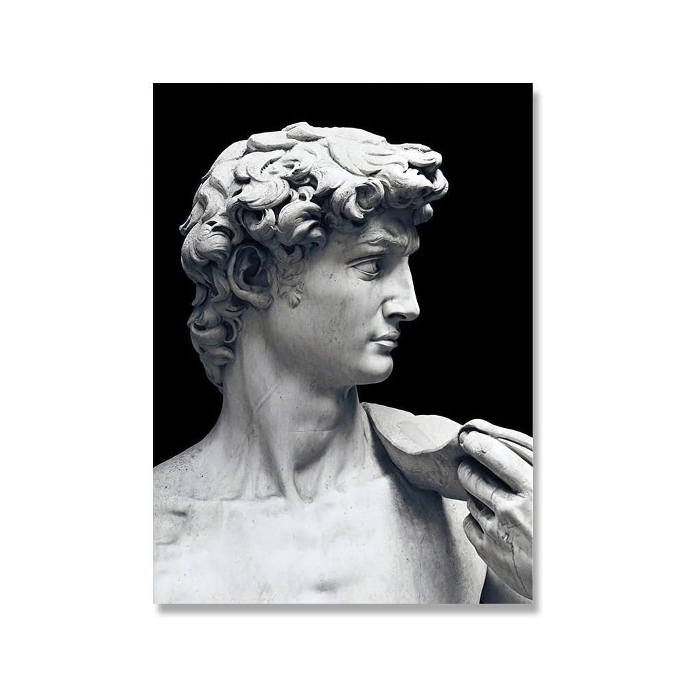 Современная мраморная скульптура Аполлона Настенное искусство Дэвид Граффити HD Холст Постеры Принты Домашний декор Спальня Гостиная Подарки