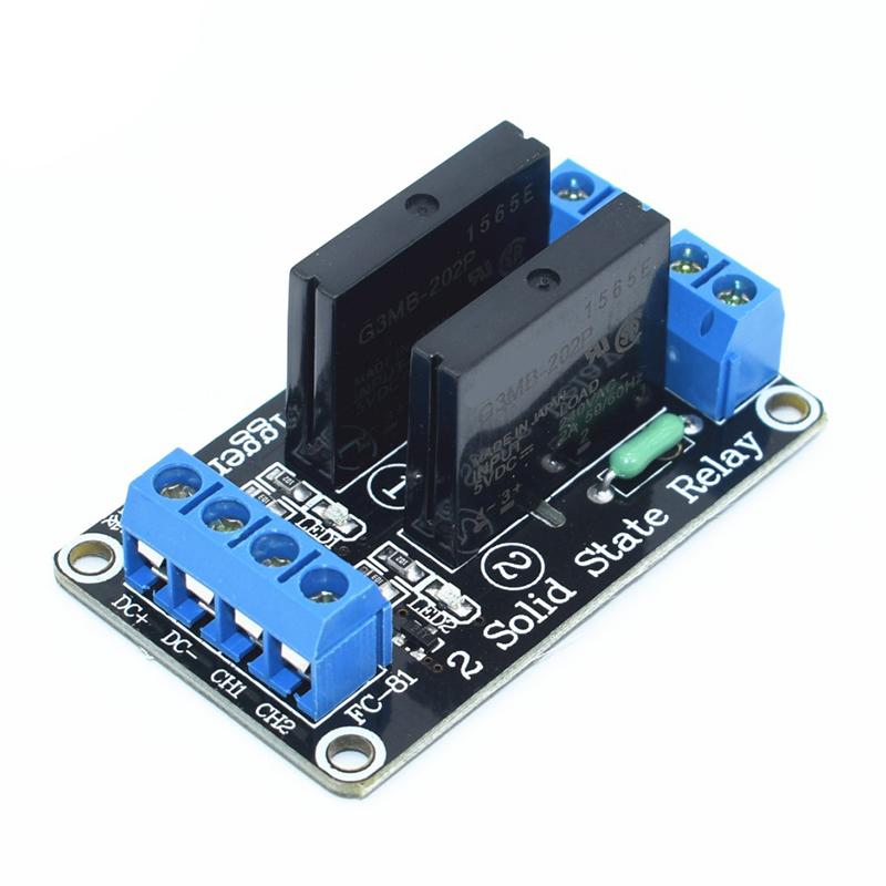 2-канальный модуль твердотельного реле низкого уровня 5 В с предохранителем Твердотельное реле 250 В 2 А