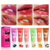 6 Colors Strawberry Fruit Lip Gloss Lip Balm Lip Oil Hydrating Moisturizing Mirror Liquid Lipstick Color Changing Lip Glaze