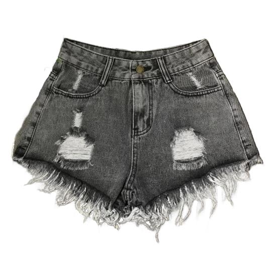 Женские обрезанные джинсовые шорты с высокой талией, рваные джинсы с потертым краем