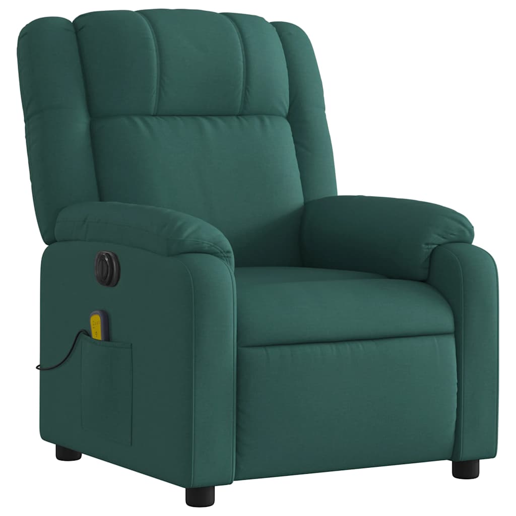 Electric Massage Chair Dark Green Fabric