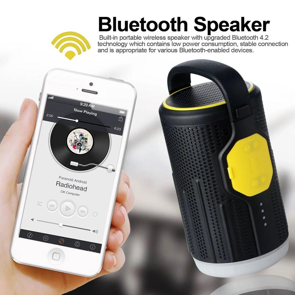 Кемпинговый фонарь Наружное освещение Power Bank 10400 мАч Bluetooth-динамик Желтый