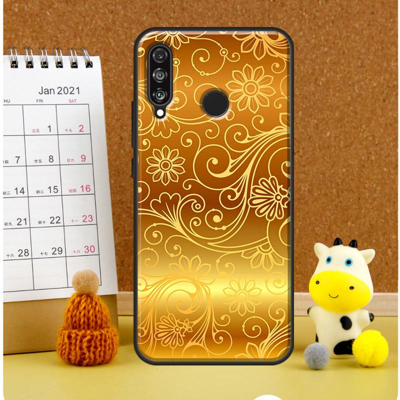 Золотой цветочный узор для чехла Huawei Nova 9 10 SE 3i 7i 8i 11i 12i Y60 Y61 Y70 Y72 Y73 Y90 Y91 P20 P30 P40 Lite