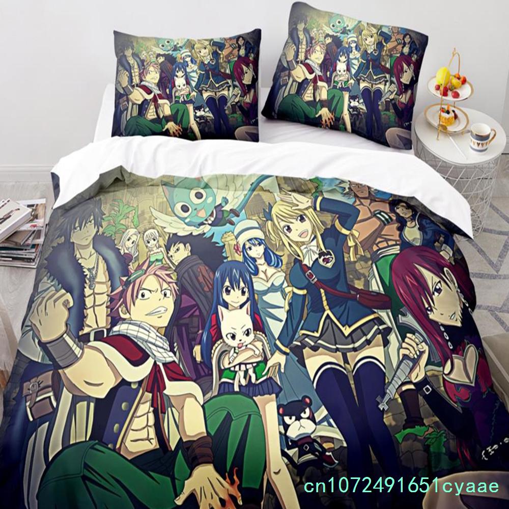 Новый комплект постельного белья Fairy Tail для мальчиков и девочек в японском стиле, подарок для спальни, односпальная кровать, двуспальная кровать, домашний текстиль, дропшиппинг