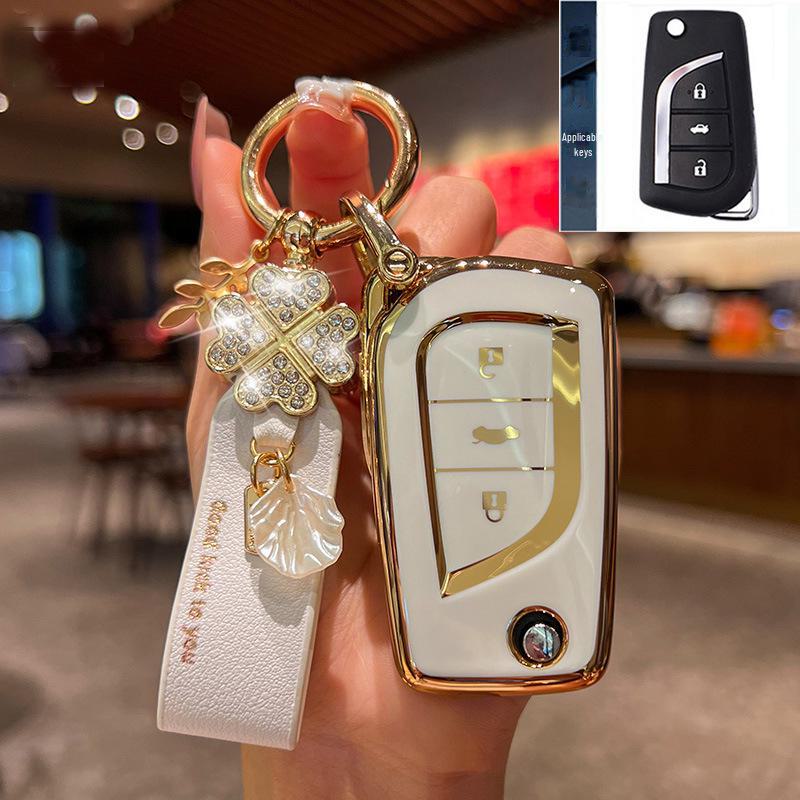 Чехол для ключа Toyota для 23 моделей: Highlander, Camry 8-го поколения, RAV4, CHR - чехол-пряжка для автомобильной сумки Dragon Asia Design