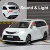 1:24 Toyota Sienna MPV Van литой игрушечный автомобиль металлическая игрушка коммерческий автомобиль модель автомобиля звук и свет инерционный механизм коллекция детская игрушка
