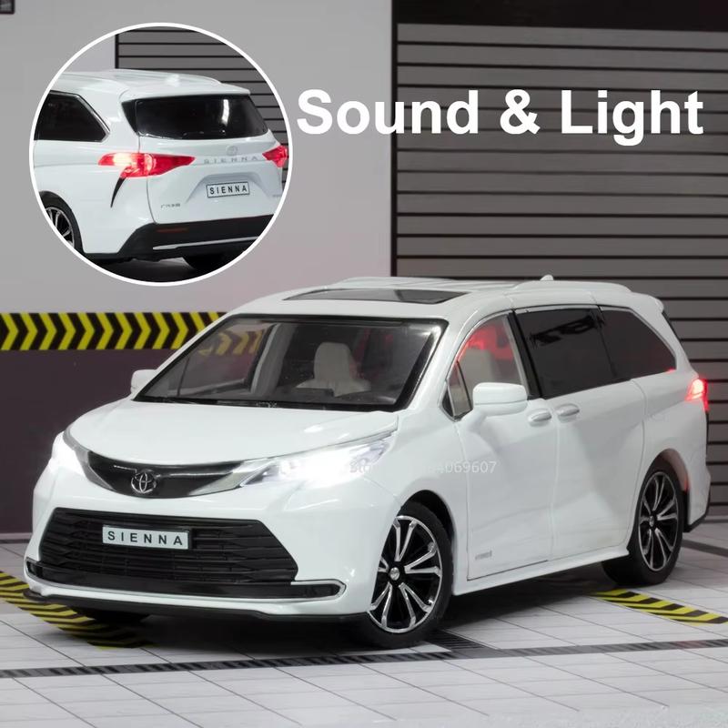 1:24 Toyota Sienna MPV Van литой игрушечный автомобиль металлическая игрушка коммерческий автомобиль модель автомобиля звук и свет инерционный механизм коллекция детская игрушка