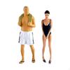Диорамные фигурки масштаба 1/64, 2 шт.: Девушка в купальнике, Старик. Ручная роспись. Миниатюрная сцена для железнодорожных наборов.