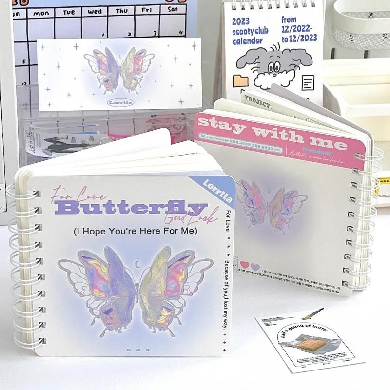 100 листов креативный блокнот Kawaii в американском стиле с бабочкой, расписание, альбом для вырезок, дневник, милые канцелярские принадлежности, блокнот для студентов