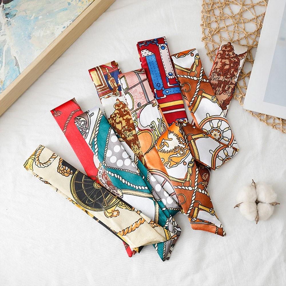 Long Slender Scarf Double-Sided Streamer Handbag Handle Ribbon Hair Band  Neckwear/Wrist/Waistband