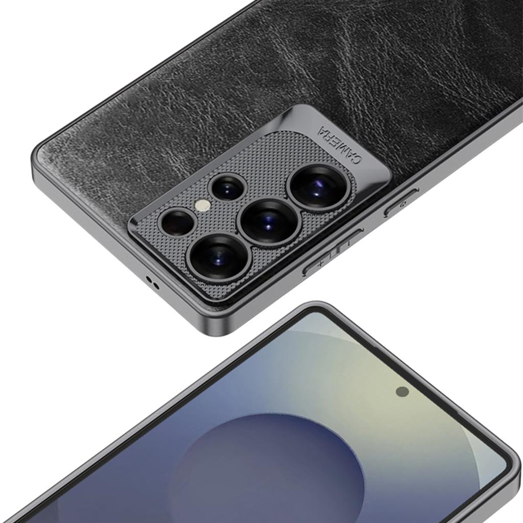 For Samsung Galaxy S25 Ultra Case Waxy PU+TPU+PC Phone Back Cover Dragon Scale Design