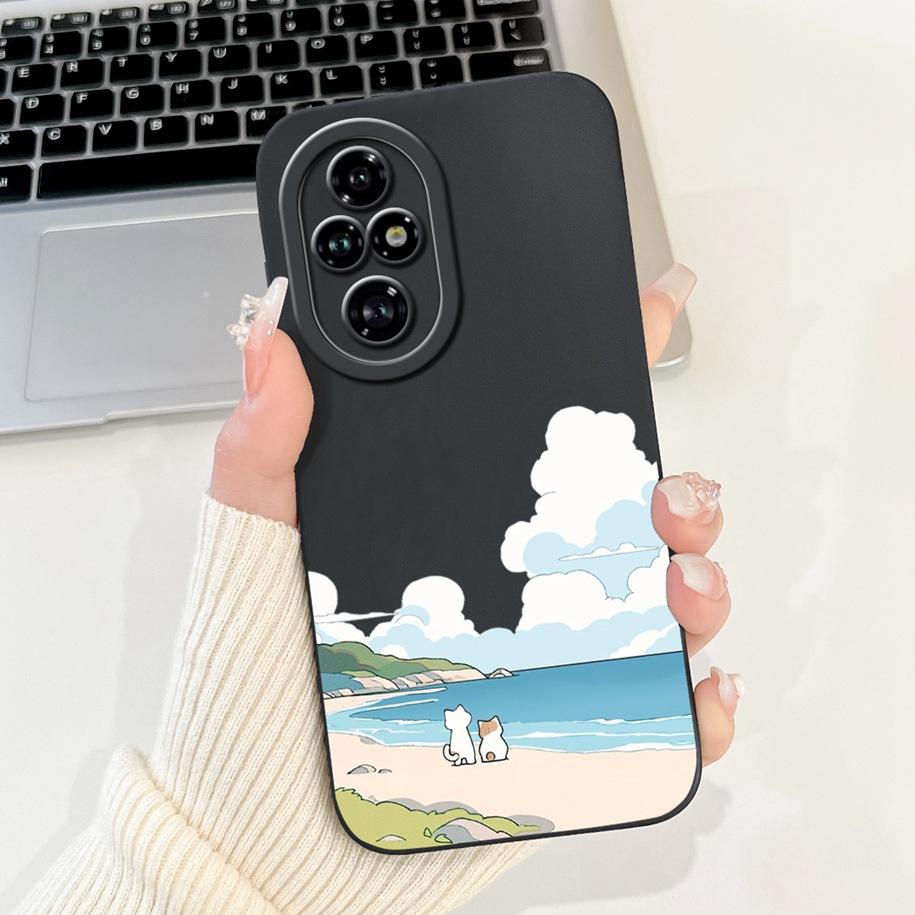 Чехол для Honor 200 Pro ELP-AN00 Чехол для телефона Популярный Цветок Авокадо Мягкий Силикон Матовый Fundas Для Honor 200Pro Защитный Бампер