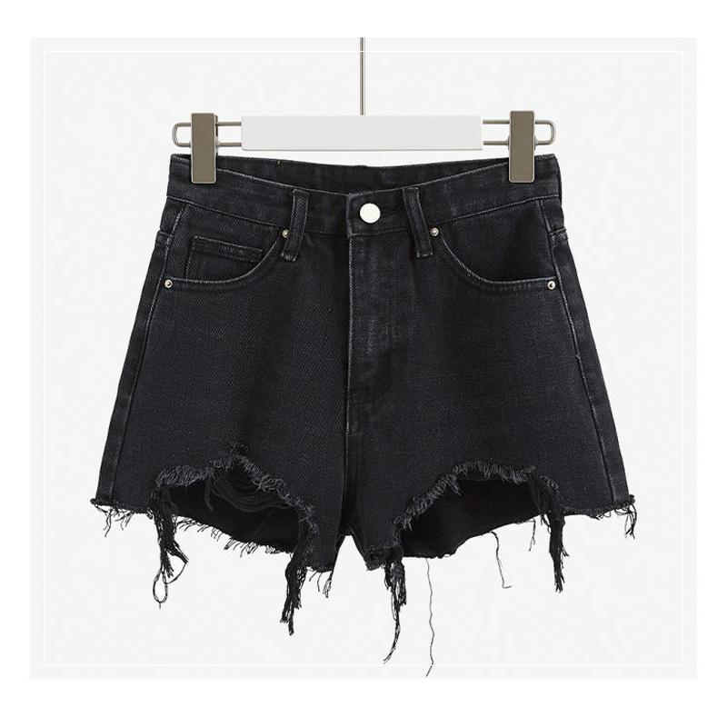 Повседневные джинсовые шорты с высокой талией, женские летние рваные джинсы с карманами и кисточками, короткие женские короткие брюки для женщин
