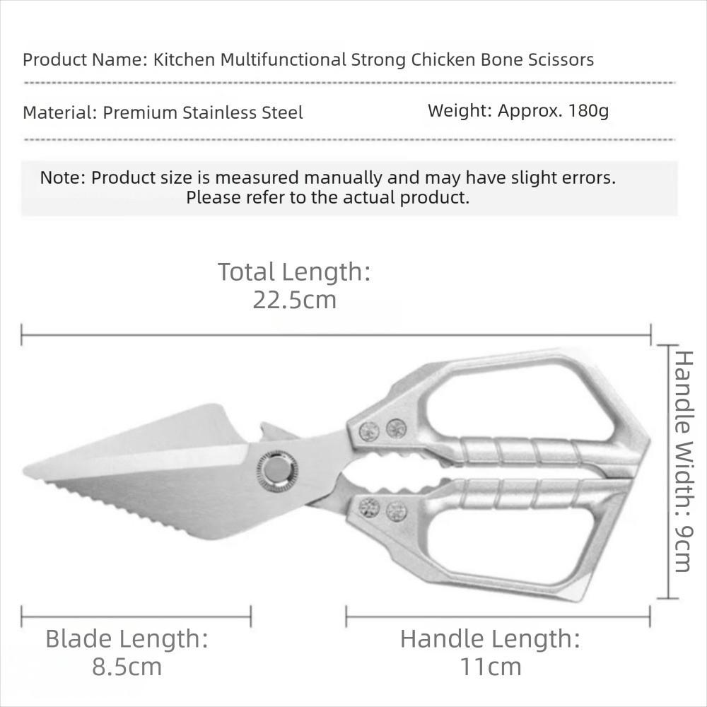 Stainless Steel Poultry Shears Ultra Sharp Chicken Bone Scissors Boning Scissors  For Camping