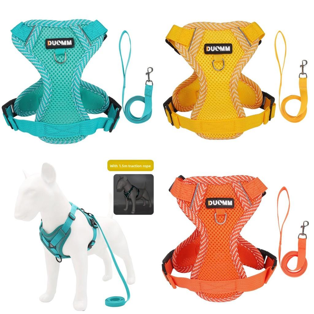Breathable Pet Harness With Reflective Straps And Adjustable Size For Cats And Dogs