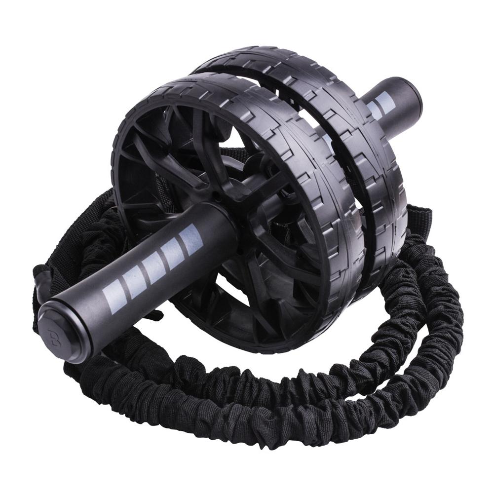 2pcs Tpr Roller Pull Rope Stretchable Waist Abdominal Exercise Fitness Resistance Bands Slimming Trainer