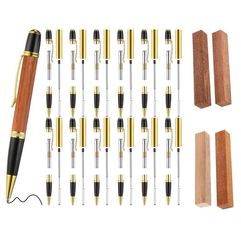 Набор для токарной обработки ручек A84E-Woodturning Pen Kit, 12 шт., с 7-мм тонкими ручками, стержнями и заготовками - Для токарного станка, Для DIY-проектов
