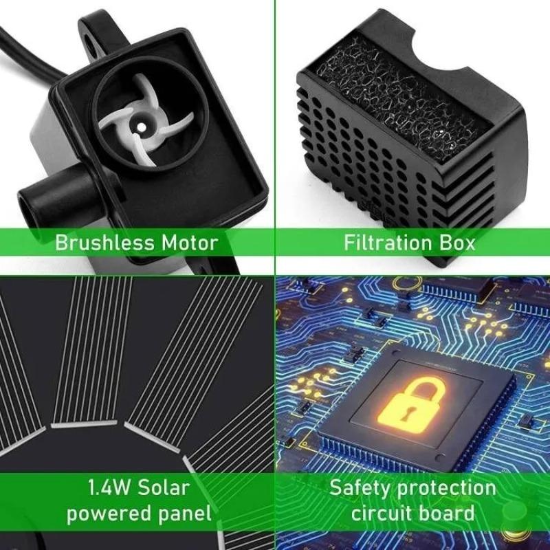 Полив солнечной энергии фонтан бассейн плавающий водяной насос солнечная панель садовые растения двор пейзаж