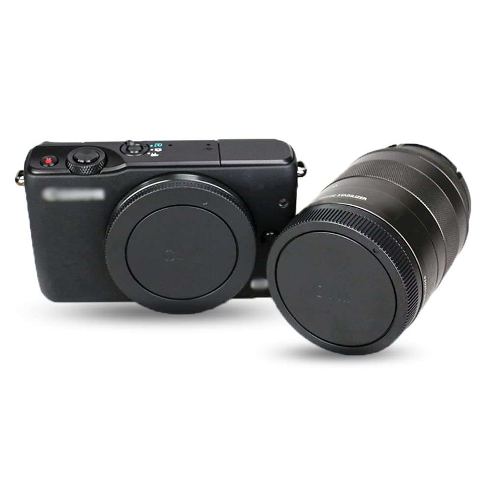 JJC Canon Mount Rear Lens Caps and Body Caps for Canon EOS Kiss Kiss EOS M6 Mark EOS and Other Canon Mount Cameras and Lenses EF-M (2 Pairs) M2, M,
