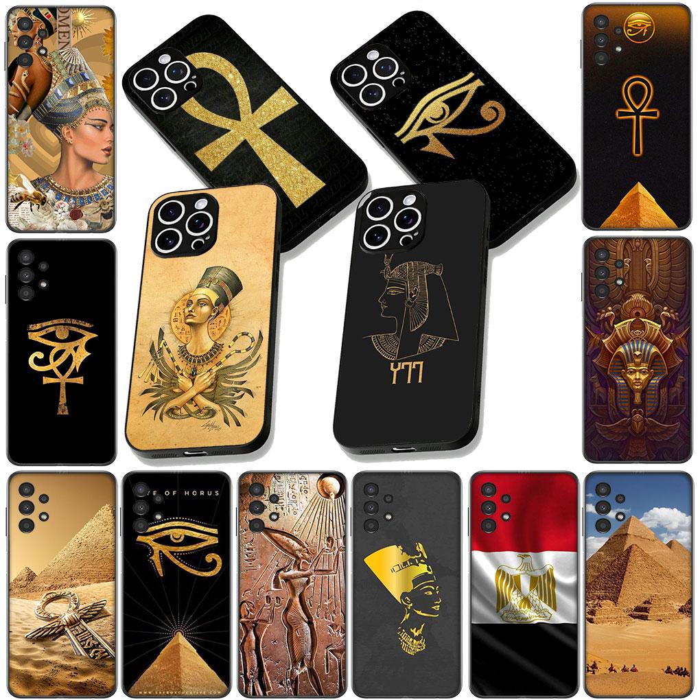 Soft Cover for Apple iPhone 13 12 Mini XS 11 Pro Max 7 8 Plus + XR SE 2022 2020 SE3 Coque Phone Case Egypt Nefertiti Anubis Ankh